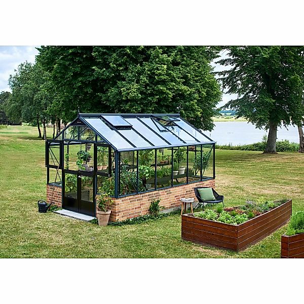 Juliana Gewächshaus Premium Mauer 13 Anthrazit 13 m² günstig online kaufen