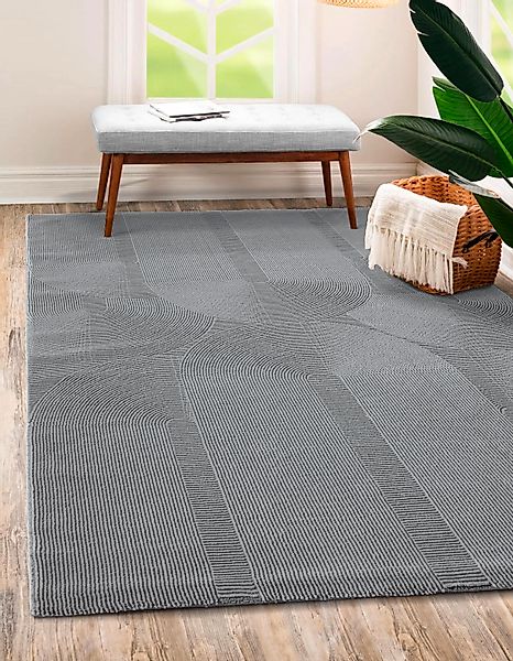 merinos Teppich "Sign 1904" rechteckig 12 mm Höhe Hoch Tief Struktur, Geome günstig online kaufen