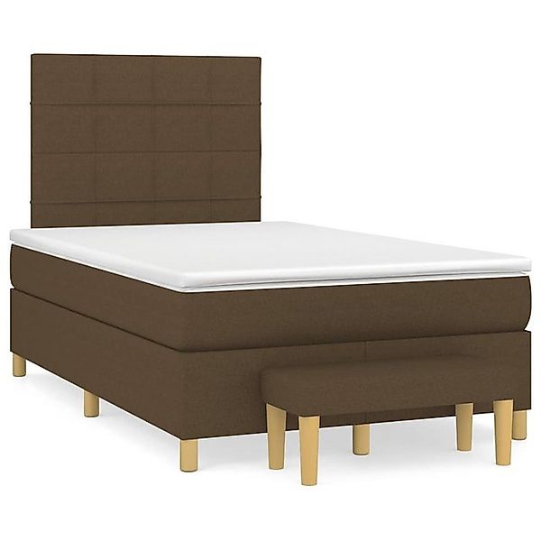 vidaXL Boxspringbett, Boxspringbett mit Matratze Dunkelbraun 120x190 cm Sto günstig online kaufen