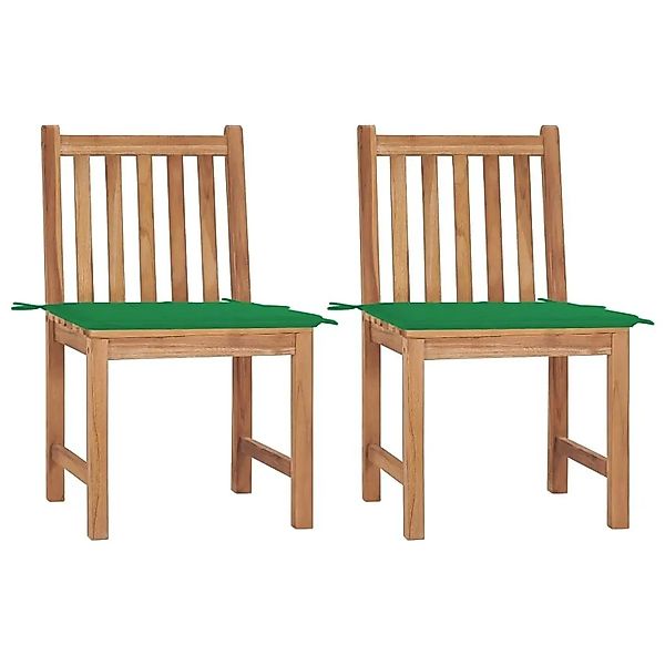 vidaXL Gartenstühle 2 Stk mit Kissen Massivholz Teak 3062921 günstig online kaufen