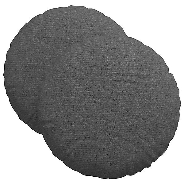 vidaXL Sitzkissen 2 Stk Dunkelgrau Ø 40 cm Cordstoff 42014150 günstig online kaufen