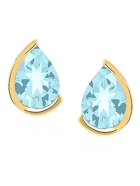 My Gold Paar Ohrstecker Damen Ohrringe Gold 585 Blautopas (14 Karat) - Mary günstig online kaufen