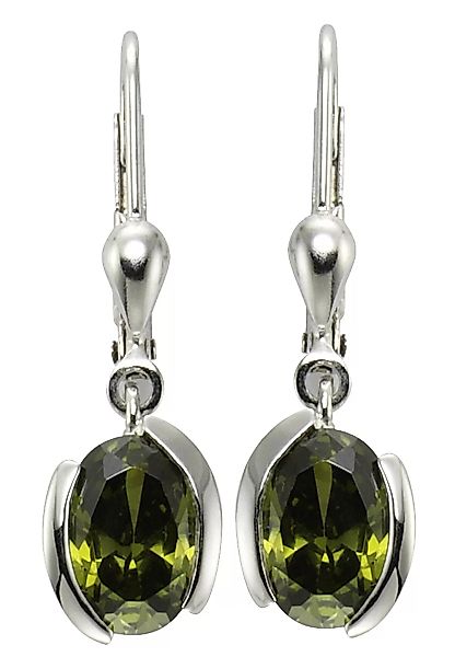 Zeeme Paar Ohrhänger "925/- Sterling Silber Zirkonia olive" günstig online kaufen