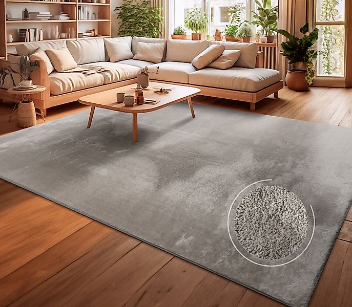 my home Teppich "Andeer" rechteckig 14 mm Höhe Kurzflor, Uni Farben, weich günstig online kaufen