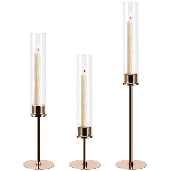BlingBin Standkerzenhalter 3er Gold Stabkerzenhalter Kerzenständer günstig online kaufen