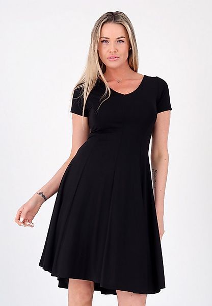YC Fashion & Style Sommerkleid mit V-Ausschnitt in Schwarz Basic günstig online kaufen