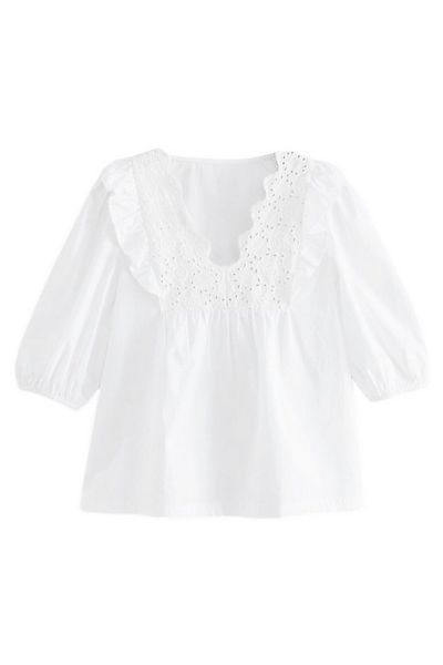 LAURA ASHLEY Hemdbluse Laura Ashley Bluse mit Lochspitze und Rüschen (1-tlg günstig online kaufen