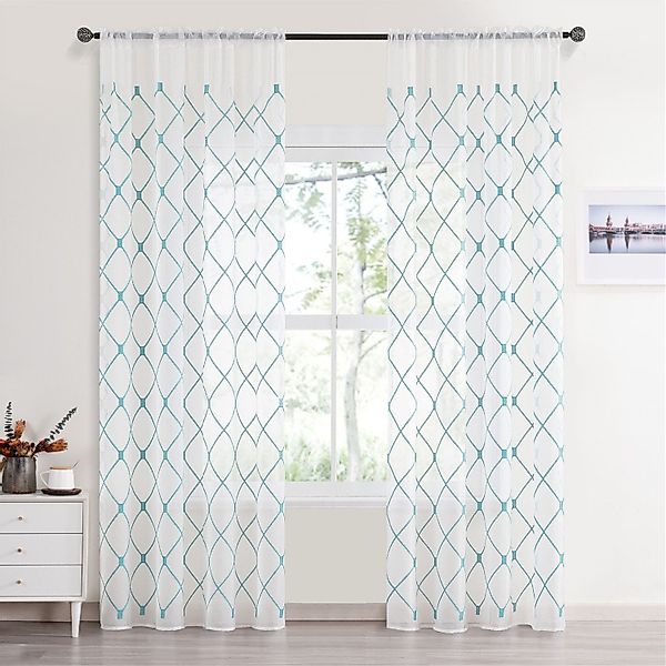 BYSURE Gardine, Stangendurchzug (2 St), halbtransparent, günstig online kaufen