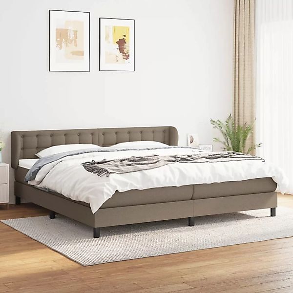 Vidaxl Boxspringbett Mit Matratze Taupe 200x200 Cm Stoff günstig online kaufen