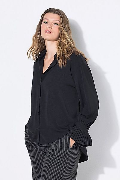 Studio Untold Hemdbluse Hemdbluse oversized Krepp Plissee-Manschetten günstig online kaufen