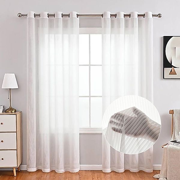 BYSURE Gardine (2 St), Ösen, halbtransparent, günstig online kaufen