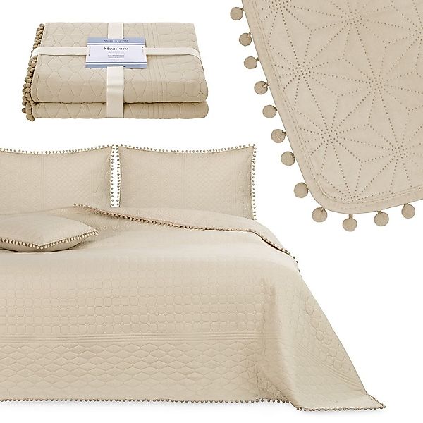 texpot Tagesdecke Wohndecke Pompons und Steppung günstig online kaufen