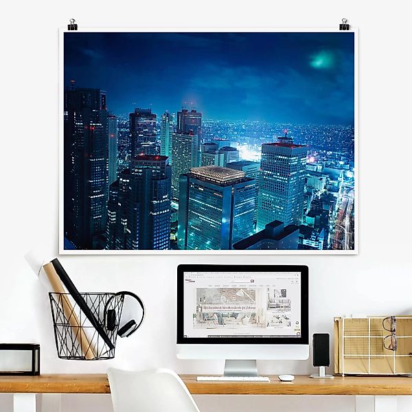 Poster Architektur & Skyline - Querformat Die Atmosphäre Tokios günstig online kaufen