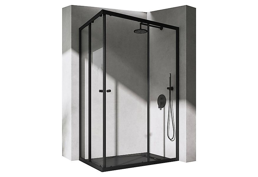 doporro Eckdusche Eckeinstieg Duschabtrennung Doppel Schiebetür ESG Glas Du günstig online kaufen