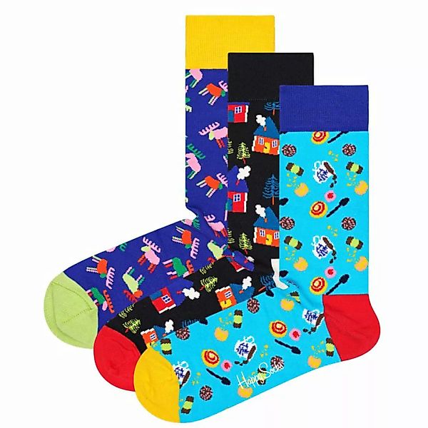 Happy Socks 3er Pack Unisex Socken - Geschenkbox, gemischte Farben Swedish günstig online kaufen