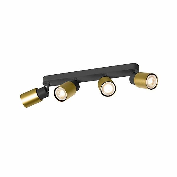 Wand- und Deckenleuchte Puri 2.0 Tube in Gold und Schwarz 6W GU10 4-flammig günstig online kaufen