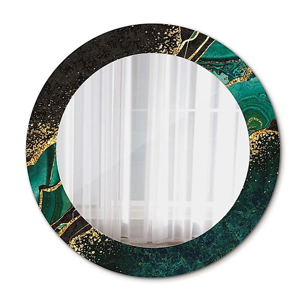 Tulup Spiegel mit Motivdruck Marmorgrün 60x60 cm Runder Spiegel Aufdruck Sp günstig online kaufen
