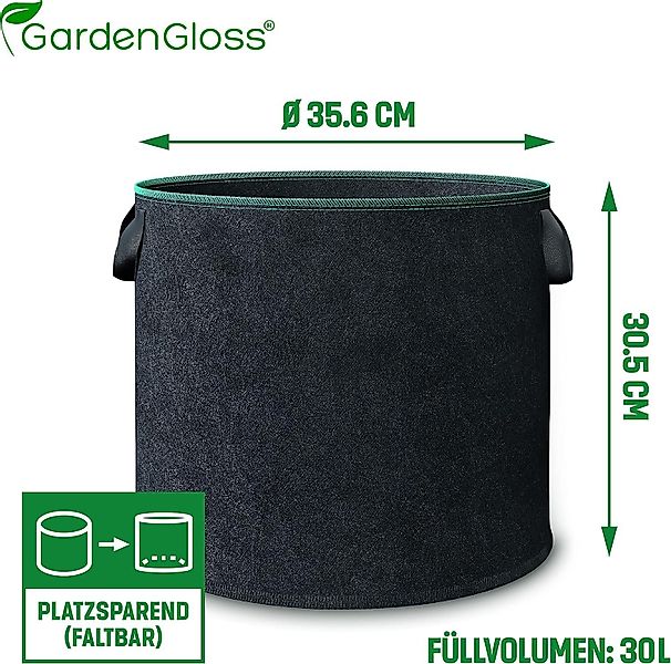 GardenGloss Pflanzkübel Pflanzsack aus Vliesstoff für günstig online kaufen