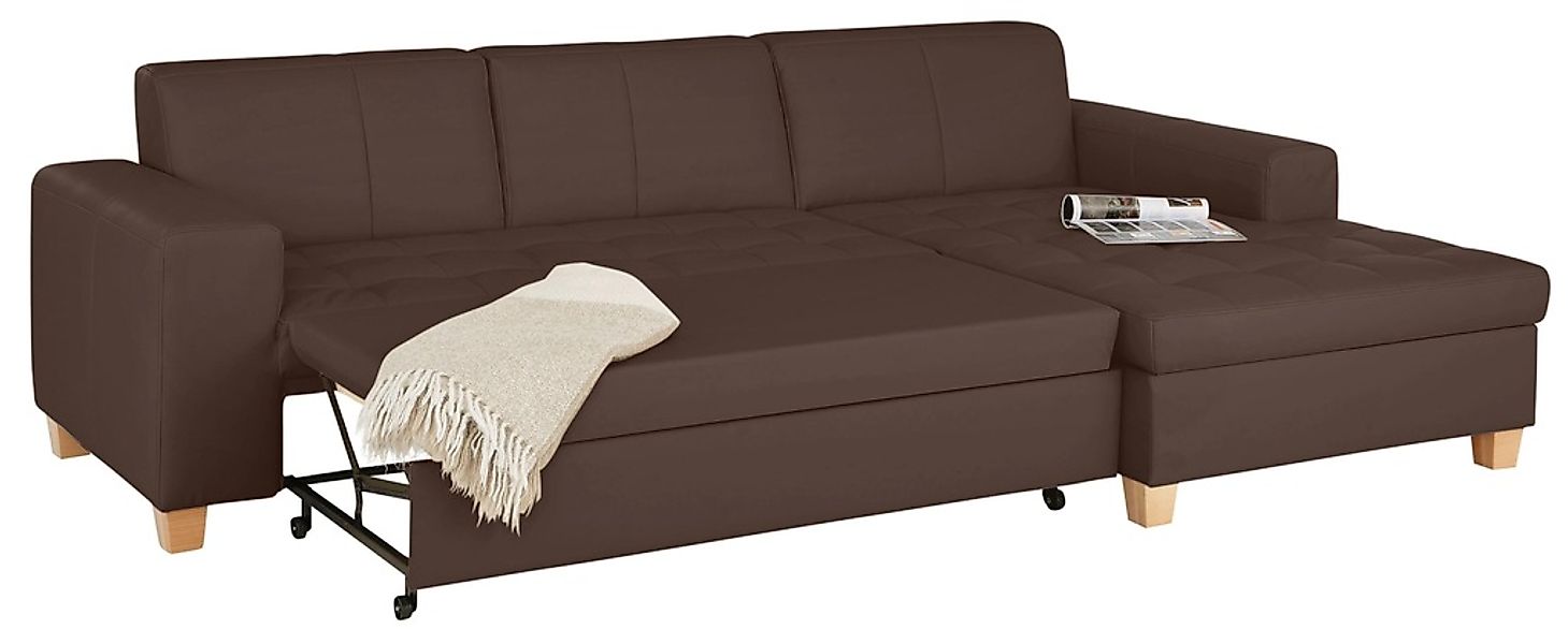 Home affaire Ecksofa »Corby L-Form« wahlweise mit Bettfunktion, Steppung au günstig online kaufen