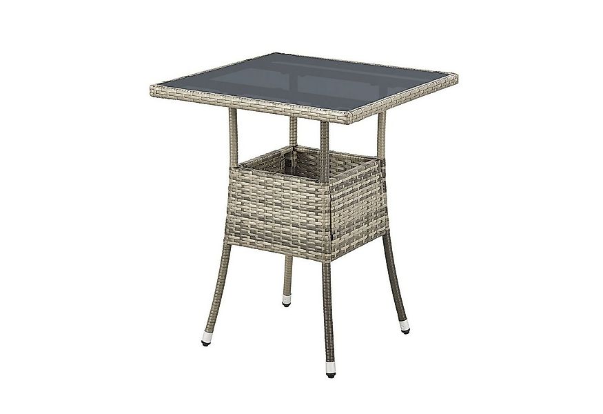 Juskys Gartentisch Yoro, eckig, aus Polyrattan, wetterfest & langlebig, pfl günstig online kaufen