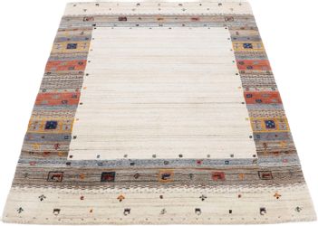 carpetfine Wollteppich "Gabbeh Vida" rechteckig 15 mm Höhe reine Wolle, wei günstig online kaufen