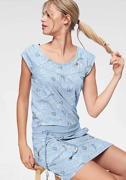 Ragwear Jerseykleid PENELOPE PRINT mit Kordelzug und kontrastiven Zierperle günstig online kaufen