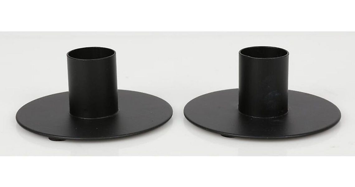 BURI Kerzenständer BURI Stabkerzenhalter 2er Set Schwarz Metall Teelichter günstig online kaufen