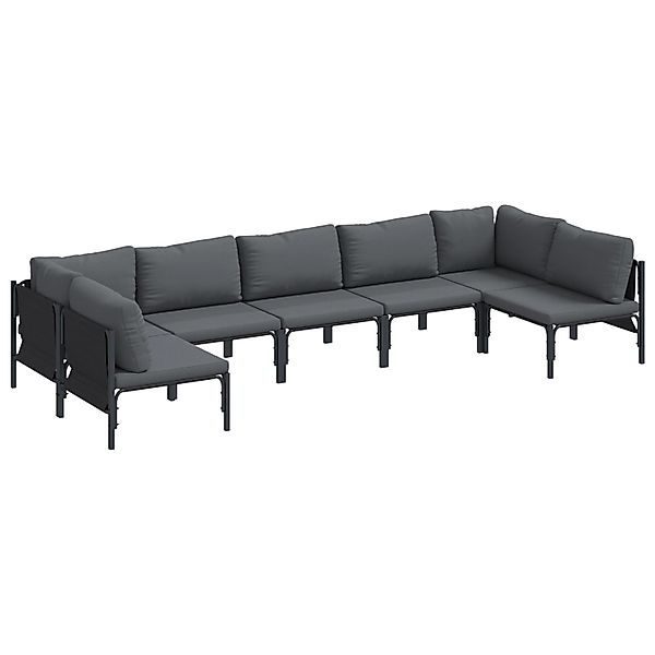 vidaXL Garten-Sofa-Set 7-Tlg Anthrazit Stahl 3378981 günstig online kaufen