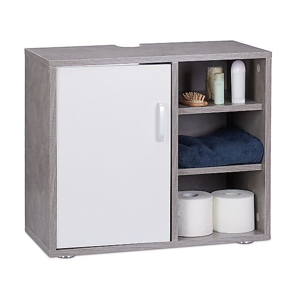 relaxdays Waschbeckenunterschrank 4 Fäch grau günstig online kaufen