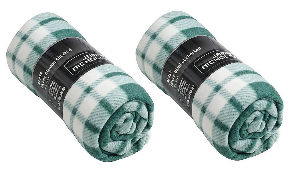 Wohndecke Doppelpack Beidseitig bedruckte Fleecedecke im Karodesign JN959, günstig online kaufen