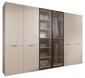 Compleo Kleiderschrank 6-Türen, gerifflete Front, geräumig günstig online kaufen