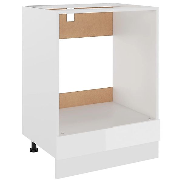 Herdumbauschrank Hochglanz-weiß 60x46x81,5 Cm Spanplatte günstig online kaufen