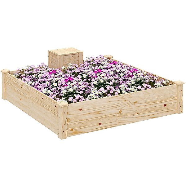 Outsunny Hochbeet aus Holz, quadratisches Außenbeet mit Kompostschale, offe günstig online kaufen