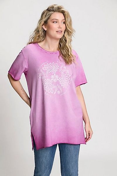 Ulla Popken Rundhalsshirt Shirt Paisley Ziernaht Rundhals 3/4-Arm günstig online kaufen