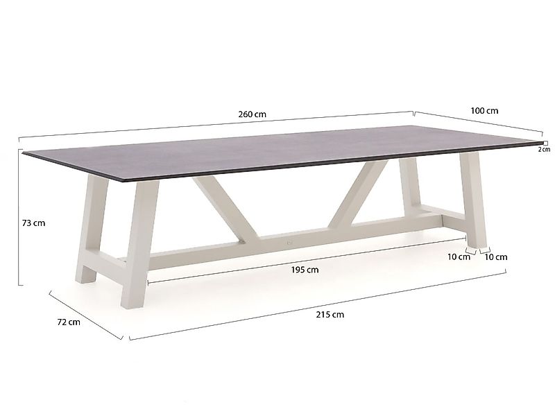 Bellagio Bresimo Gartentisch 260x100 cm günstig online kaufen