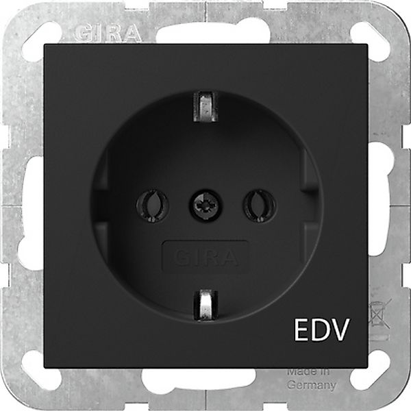 Gira Steckdose Aufdruck EDV Schwarz 4458005 günstig online kaufen