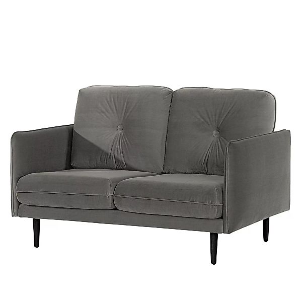 home24 Norrwood Sofa Pigna II 2-Sitzer Hellgrau Samt 148x86x94 cm günstig online kaufen