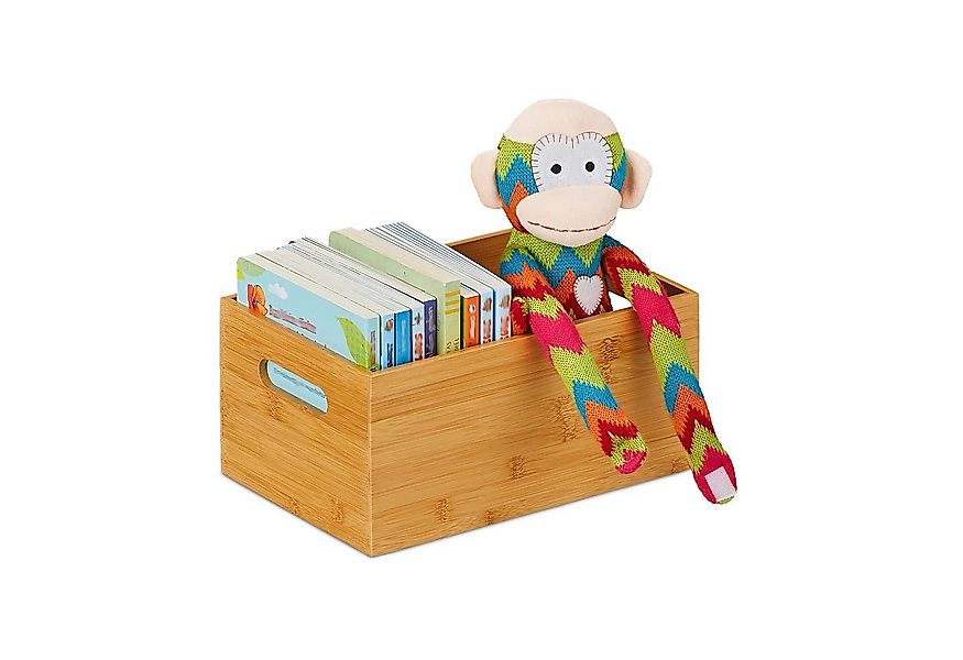 relaxdays Allzweckkiste Aufbewahrungskiste Bambus, Klein günstig online kaufen