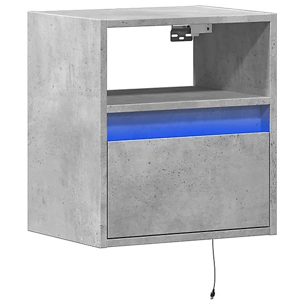vidaXL TV-Wand TV-Wandschrank mit LED-Beleuchtung Betongrau günstig online kaufen