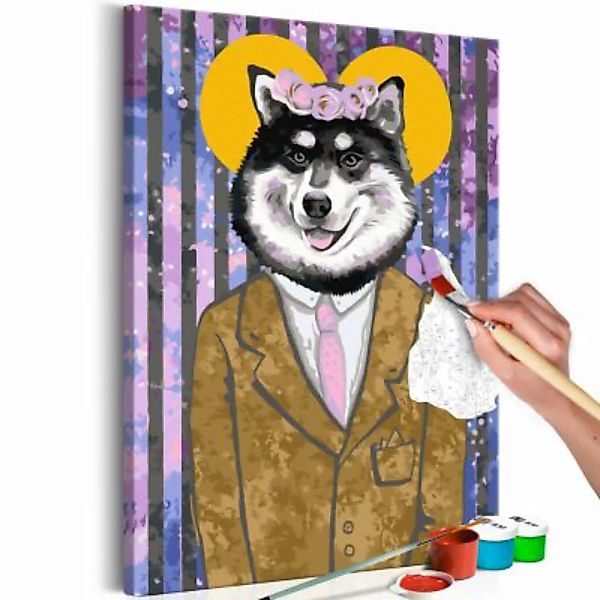 artgeist Malen nach Zahlen Dog in Suit mehrfarbig Gr. 40 x 60 günstig online kaufen