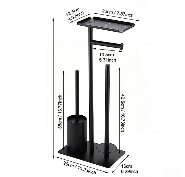 ibettertec WC-Garnitur Toilettenpapierhalter mit Tablett,WC-Bürste,WC-Garni günstig online kaufen