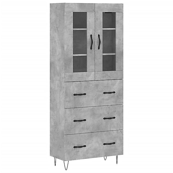 vidaXL Highboard Betongrau 69,5x34x180 cm Holzwerkstoff 3198437 günstig online kaufen