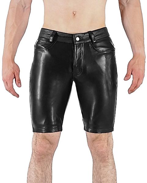 BOCKLE Lederhose Bockle® Faux Leather Pants Button Tap Kunstleder Shorts Le günstig online kaufen