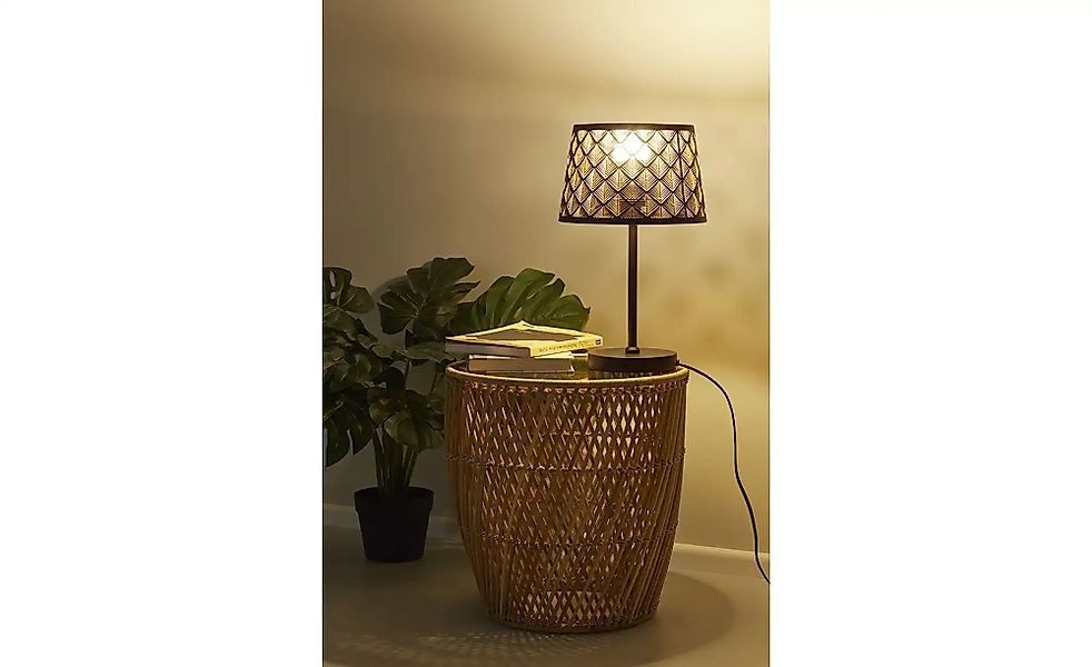 KHG Tischleuchte  Grid ¦ schwarz ¦ Maße (cm): H: 40  Ø: 25 Lampen & Leuchte günstig online kaufen
