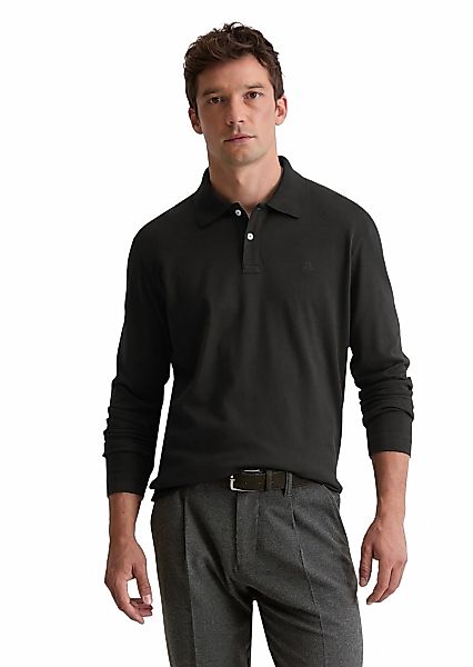 Marc OPolo Langarm-Poloshirt "aus schwerem Bio-Baumwoll-Jersey" günstig online kaufen