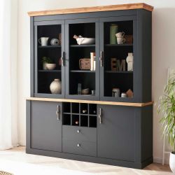 Küchenbuffetschrank im Landhaus Stil 205 cm hoch - 184 cm breit günstig online kaufen