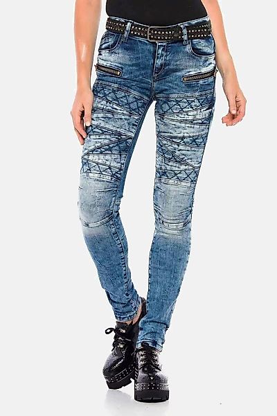 Cipo & Baxx Slim-fit-Jeans "Jeans", mit coolen Stickelementen, WD381 günstig online kaufen