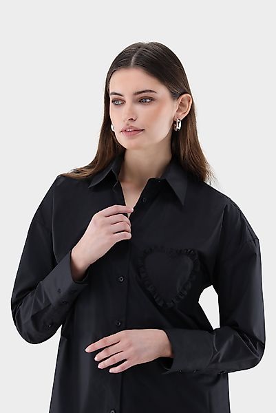 Hemdbluse mit Herz-Tasche günstig online kaufen