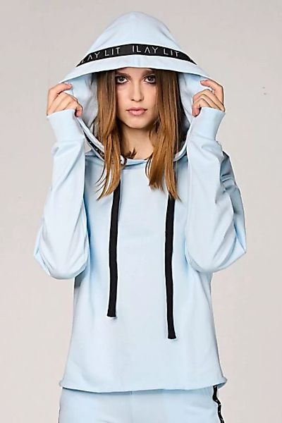 ILAY Lit Kapuzensweatshirt Holy Hoodie Ice Blue Dezentes Logoband Kapuze zu günstig online kaufen