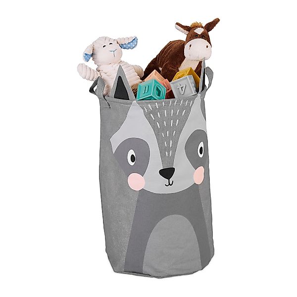 relaxdays Aufbewahrungskorb Kinder Aufbewahrungskorb Waschbärmotiv günstig online kaufen